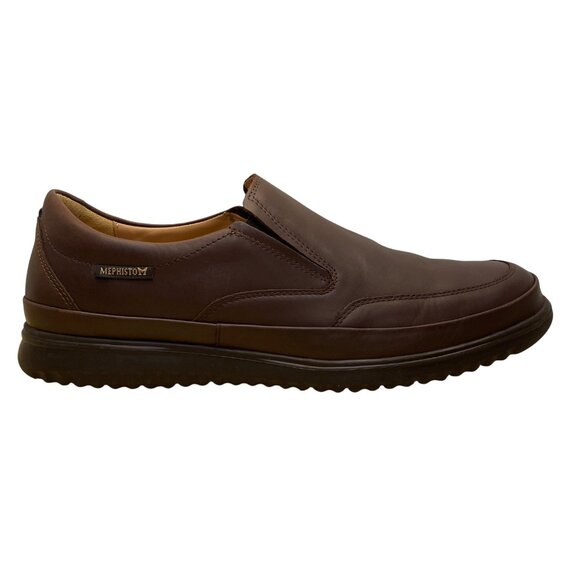 Mephisto Men’s Brown Leather Slip-On Shock Absorber Air Jet Dress Shoes Size 11 - Picture 1 of 11